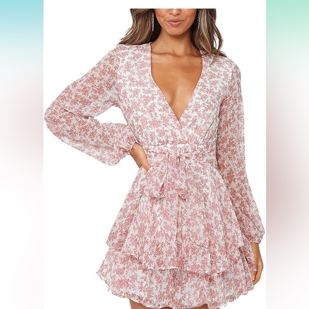 Pink & white floral romper never worn. NWOT